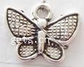 Zinc Alloy Animal Pendants, Butterfly, plated 