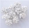 Bola Rhinestone Spacer, metal, Esférico, chapado, con un diamantes de imitación de Categoría A, más colores para la opción, 20mm, agujero:aproximado 1.5mm, 100PCs/Bolsa, Vendido por Bolsa