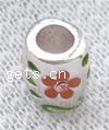 Enamel Zinc Alloy European Beads, Tube, plated, without troll & with rhinestone & large hole Approx 4mm 