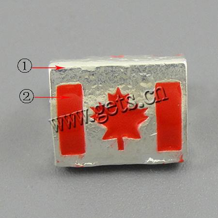 Abalorios de Europeo de latón de esmalte, metal, Triángulo, chapado, sin rosca, más colores para la opción, 11x12x10mm, agujero:aproximado 5mm, Vendido por UD