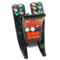 Acrylic Hair Claw Clip, painted, with acrylic rhinestone, multi-colored 