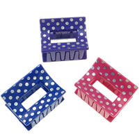 Acrylic Hair Claw Clip, Rectangle, painted, with round spot pattern 