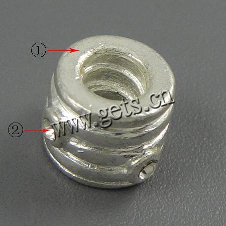 Abalorios de Europeo de latón con diamantes de imitación, metal, Tubo, chapado, con rosca, más colores para la opción, 10x8mm, agujero:aproximado 4.5mm, Vendido por UD