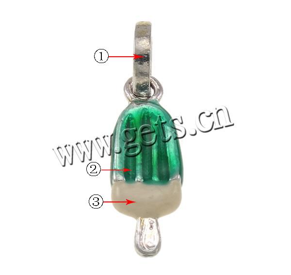 En alliage de zinc alimentaire pendentif, crème glacée, Placage, émail, plus de couleurs à choisir, 8x3x26mm, Trou:Environ 4.5x5.5mm, Vendu par PC