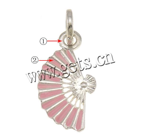 Zinc Alloy Tool Pendants, Fan, plated, Customized & enamel, more colors for choice, 13x2x31mm, Hole:Approx 6x6.5mm, Sold By PC