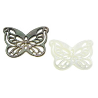 Muschel Schmuck Anschluss, Schmetterling, 1/1-Schleife & hohl, keine, 25x17x2mm, Bohrung:ca. 1.5mm, verkauft von PC