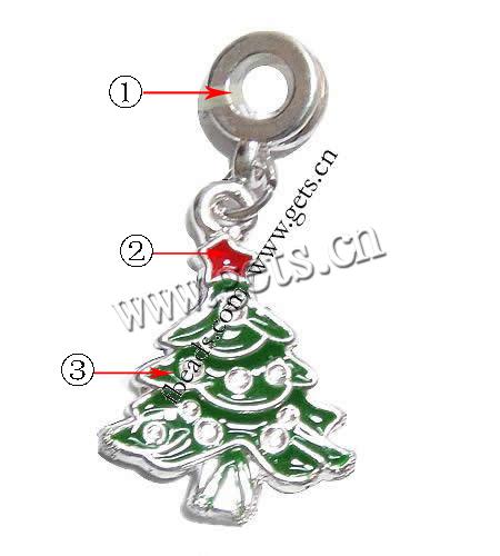 Europa Weihnachtsanhänger, Zinklegierung, Weihnachtsbaum, plattiert, Weihnachtsschmuck & ohne troll & Emaille, keine, 24x18x3mm, Bohrung:ca. 4.5mm, Länge:36 , verkauft von PC