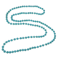 Collier Bijoux en turquoise, turquoise synthétique, Rond, 2 fils, bleu, 8mm Environ 47 pouce, Vendu par brin