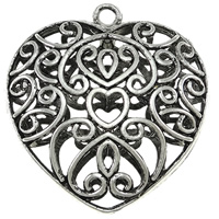 Zinc Alloy Heart Pendants, plated, hollow Approx 4mm 