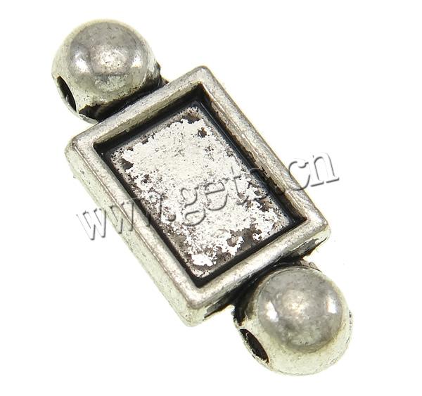 Zinklegierung Schmuckverbinder Stange, Rechteck, plattiert, Kundenindividuell & mit Strass & 1/1-Schleife, keine, frei von Nickel, Blei & Kadmium, 8x19x5mm, Bohrung:ca. 2mm, verkauft von PC