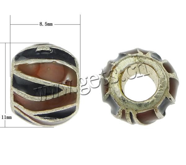 Enamel Zinc Alloy European Beads, Drum, plated, without troll, more colors for choice, cadmium free, 8.5x11mm, Hole:Approx 5mm, Sold By PC