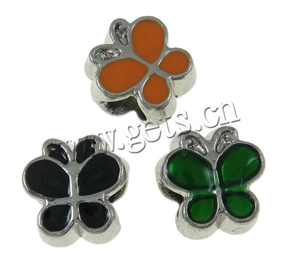 Gota de Europeo de aleación de zinc con esmalte, Mariposa, chapado, Modificado para requisitos particulares & sin rosca, más colores para la opción, 10x10x7mm, agujero:aproximado 4.5mm, Vendido por UD