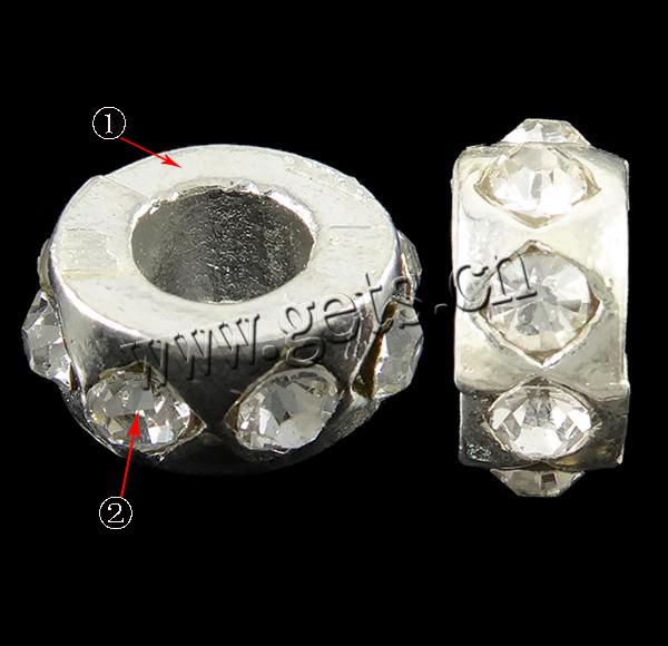 Пандора бусины сплава цинка горный хрусталь, цинковый сплав, Круглая форма, Другое покрытие, Индивидуальные & без Тролль, Много цветов для выбора, не содержит никель, свинец, 12x5mm, отверстие:Приблизительно 5.5mm, продается PC