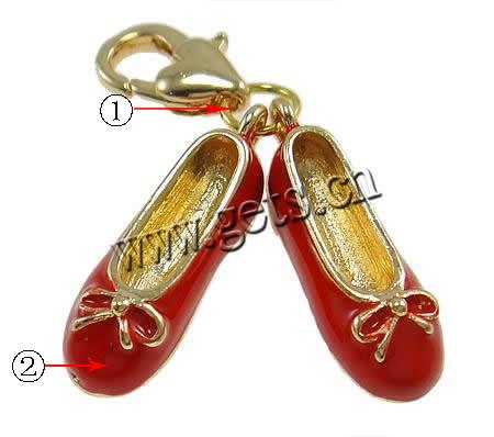 Zinc Alloy Enamel Pendants, Shoes, plated, more colors for choice, 19x18x5mm, Hole:Approx 2mm, Sold By PC