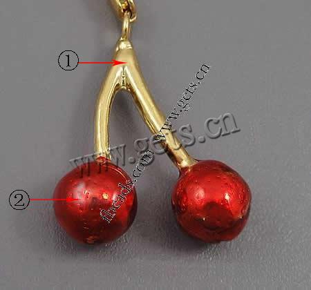 Pendentifs émail, alliage de zinc, cerise, Placage, plus de couleurs à choisir, 22x19x8mm, Trou:Environ 2mm, Vendu par PC