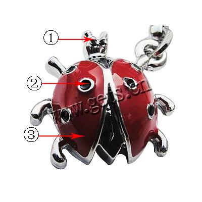 Zinc Alloy Enamel Pendants, Ladybug, plated, more colors for choice, 22x19mm, Hole:Approx 2mm, Sold By PC