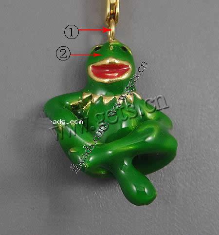 Zinc Alloy Enamel Pendants, Frog, plated, more colors for choice, 25x18x12mm, Hole:Approx 2mm, Sold By PC