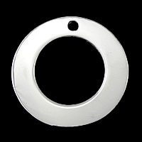 Sterling Silber Tag, 925 Sterling Silber, Kreisring, plattiert, keine, 22x22x1mm, Bohrung:ca. 2mm, verkauft von PC