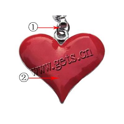 Zinc Alloy Enamel Pendants, Heart, plated, more colors for choice, 23x21mm, Hole:Approx 2mm, Sold By PC