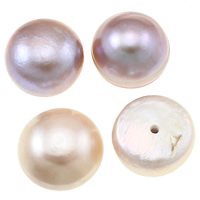 Perles nacres de culture d'eau douce demi percées , perle d'eau douce cultivée, bouton, naturel, semi-foré, violet, Niveau AA, 12-13mm Environ 0.8mm Vendu par lot