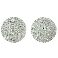 Bolas de medio perforados de imitación de diamante, Arcilla analiar de diamantes de imitación AB, Esférico, con 450 diamantes de imitación & perforado medio, más colores para la opción, 36mm, agujero:aproximado 2mm, Vendido por UD