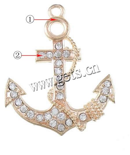 Zinc Alloy Ship Wheel & Anchor Pendant, plated, nautical pattern, more colors for choice, 35.3x29x3mm, Hole:Approx 2mm, Sold By PC