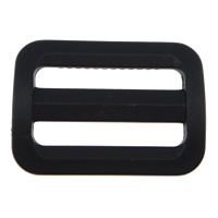 Plastic Buckle, Rectangle, black Approx 