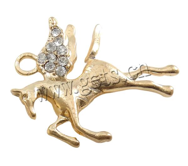 Zinc Alloy Animal Pendants, Horse, plated, Customized & with rhinestone, more colors for choice, nickel, lead & cadmium free, 21x25mm, Hole:Approx 2mm, Sold By PC