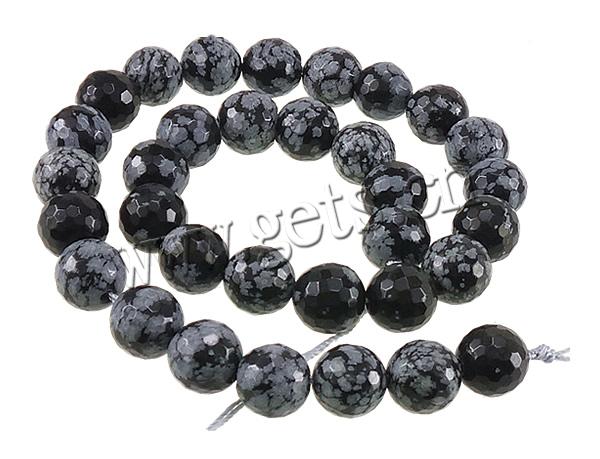 Snowflake Obsidian Bead, Round, different size for choice & faceted, Length:Approx 15 Inch, Sold By Strand