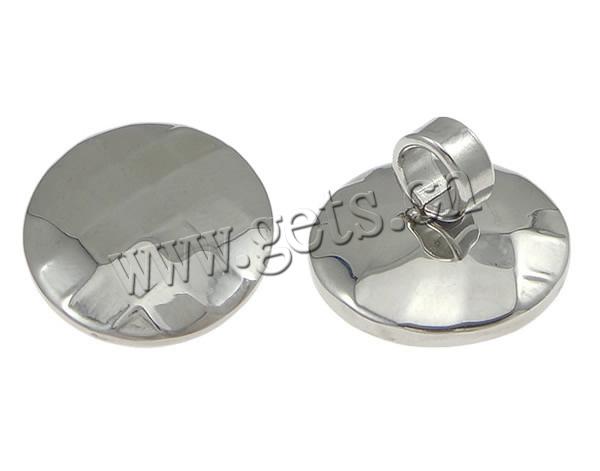 304 Stainless Steel Shank Button, Flat Round, different size for choice, original color, Hole:Approx 4mm, Sold By PC