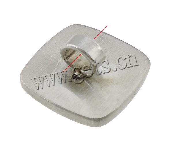 304 Stainless Steel Shank Button, Square, different size for choice, original color, Hole:Approx 4mm, Sold By PC