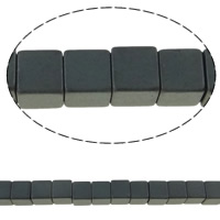 Perles hématite non-magnétique, hématite non magnétique, cube, normes différentes pour le choix & Personnalisé, noire Environ 0.5-1mm Environ 15.7 pouce, Vendu par brin