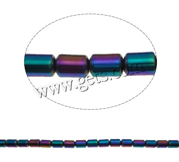 Las Perlas De Hematites Sin Magnético, Hematita no magnética, Tubo, chapado en colorido, diverso tamaño para la opción & Modificado para requisitos particulares, más colores para la opción, agujero:aproximado 0.5-1mm, longitud:aproximado 15.7 Inch, Vendido por Sarta