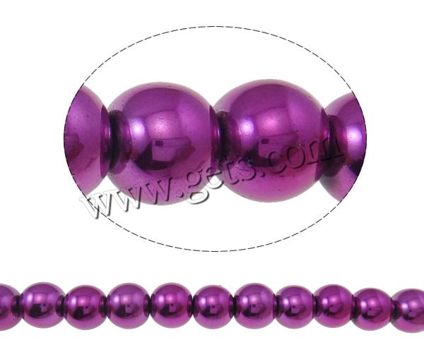 Las Perlas De Hematites Sin Magnético, Hematita no magnética, Esférico, chapado, diverso tamaño para la opción & Modificado para requisitos particulares, morado, agujero:aproximado 1.5mm, longitud:aproximado 15.7 Inch, Vendido por Sarta