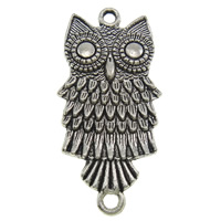 Animal Zinc Alloy Connector, Owl, plated, 1/1 loop Approx 2.5mm, Approx 