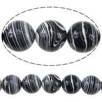 Zebra Jasper Bead, Round Inch 