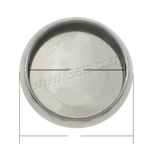 Stainless Steel Cabochon Setting, 304 Stainless Steel, Flat Round, different size for choice & flat back, original color, 10000PCs/Bag, Sold By Bag