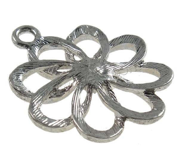 Zinklegierung Blume Anhänger, plattiert, Kundenindividuell & mit Strass, keine, frei von Nickel, Blei & Kadmium, 24x28x4mm, Bohrung:ca. 2mm, verkauft von PC