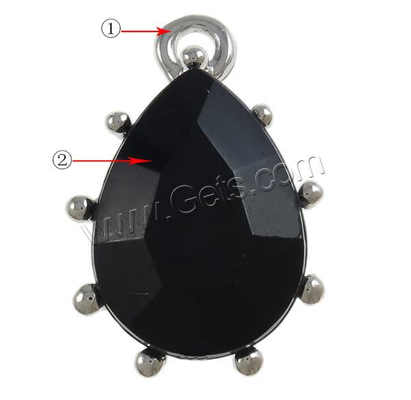 Pendentifs en alliage de Zinc Crystal, avec cristal, larme, Placage, plus de couleurs à choisir, protéger l'environnement, sans nickel, plomb et cadmium, 16x23.5x7.5mm, Trou:Environ 2mm, Vendu par PC