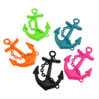 Zinc Alloy Ship Wheel & Anchor Pendentif, alliage de zinc, ancre, peinture, modèle nautique, plus de couleurs à choisir, protéger l'environnement, sans nickel, plomb et cadmium Environ 2.8mm, Vendu par PC