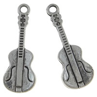 Colgantes de la aleación de Zinc en forma de instrumentos  musicales, guitara, chapado, más colores para la opción, libre de níquel, plomo & cadmio, 10x24mm, aproximado 200PCs/KG, Vendido por KG