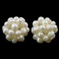 Racimo de Perlas Cultivadas, Perlas cultivadas de agua dulce, Esférico, natural, Blanco, 18-20mm, agujero:aproximado 2-3mm, Vendido por UD