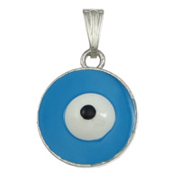 Zink-Legierung Evil Eye Anhänger, Zinklegierung, blöser Blick, plattiert, Kundenindividuell & Emaille, keine, frei von Nickel, Blei & Kadmium, 16.5x20x6mm, Bohrung:ca. 3x6mm, verkauft von PC