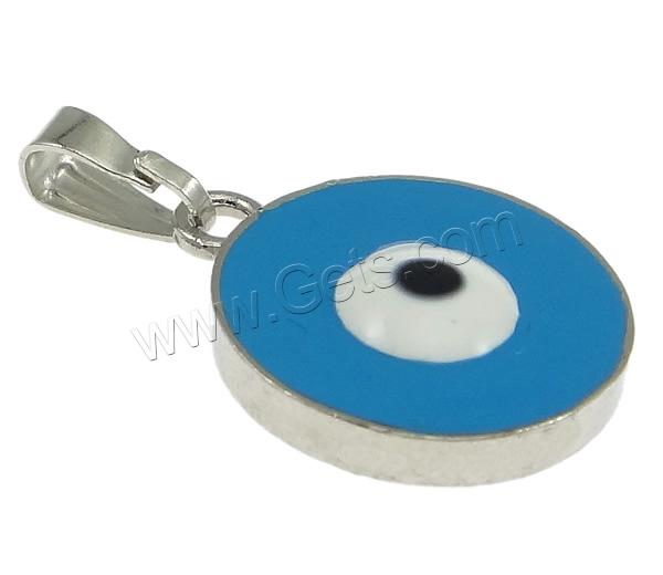 Zinc Alloy Evil Eye Pendant, plated, Customized & enamel, more colors for choice, nickel, lead & cadmium free, 16.5x20x6mm, Hole:Approx 3x6mm, Sold By PC