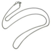 collier de chaîne en inox , acier inoxydable 316L, chaîne de maille, couleur originale, 2mm Environ 20 pouce, Vendu par brin