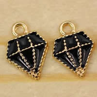 Zinc Alloy Enamel Pendants, Diamond Shape, gold color plated, nickel, lead & cadmium free Approx 1-2mm 