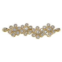 Cubic Zirconia Micro Pave Brass Connector, Flower, plated, micro pave cubic zirconia & 1/1 loop Approx 1.5mm 