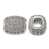 Cubic Zirconia Micro Pave Brass Beads, Rectangle, plated, micro pave cubic zirconia Approx 