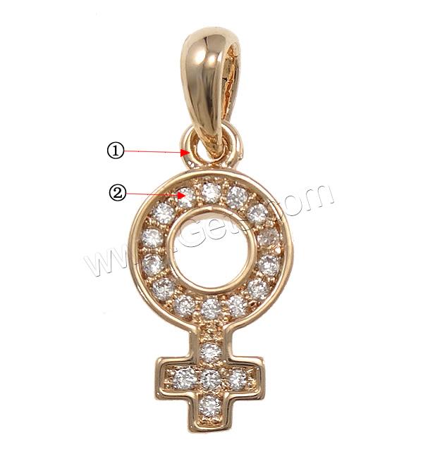 Colgante de Micro Pavé de Zirconía Cúbica, metal, marca femenino, chapado, micro arcilla de zirconia cúbica, más colores para la opción, 8x14x2mm, agujero:aproximado 3x3mm, Vendido por UD