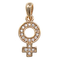 Cubic Zirconia Micro Pave Brass Pendant, Female Mark, plated, micro pave cubic zirconia Approx 